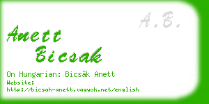 anett bicsak business card